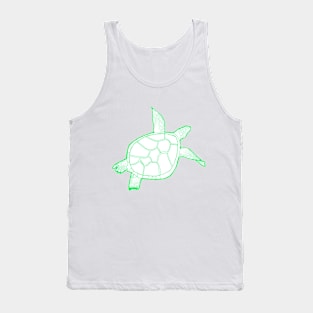 Beautiful swimming turtle bright green Tank Top